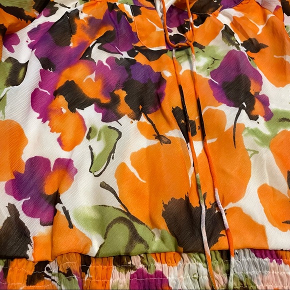 Cato womens size medium floral top orange purple green - Picture 2 of 7